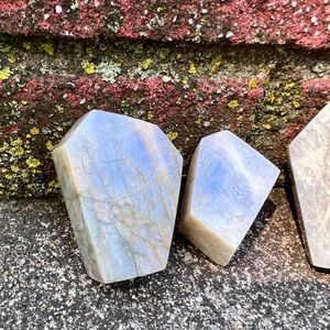 Blue Flash Moonstone Free Form with Sunstone Inclusions - Belomorite